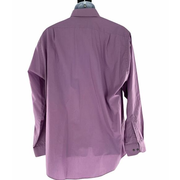 Van Heusen Dress Shirt Mens Size Large Long Sleeve Button Up Wrinkle Free Purple - Picture 2 of 4